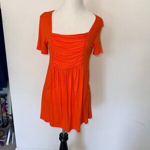 ✨ Yesfashion Orange Ruched Square‑Neck Top – Size S (NWOT)